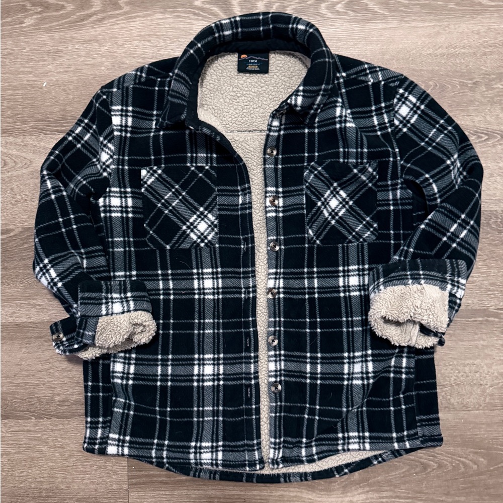 Plaid Sherpa-Lined Jacket